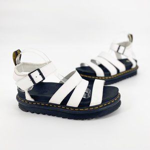 Dr Martens Womens Blair White Leather Open Toe Buckle Gladiator Sandal 10 / 11